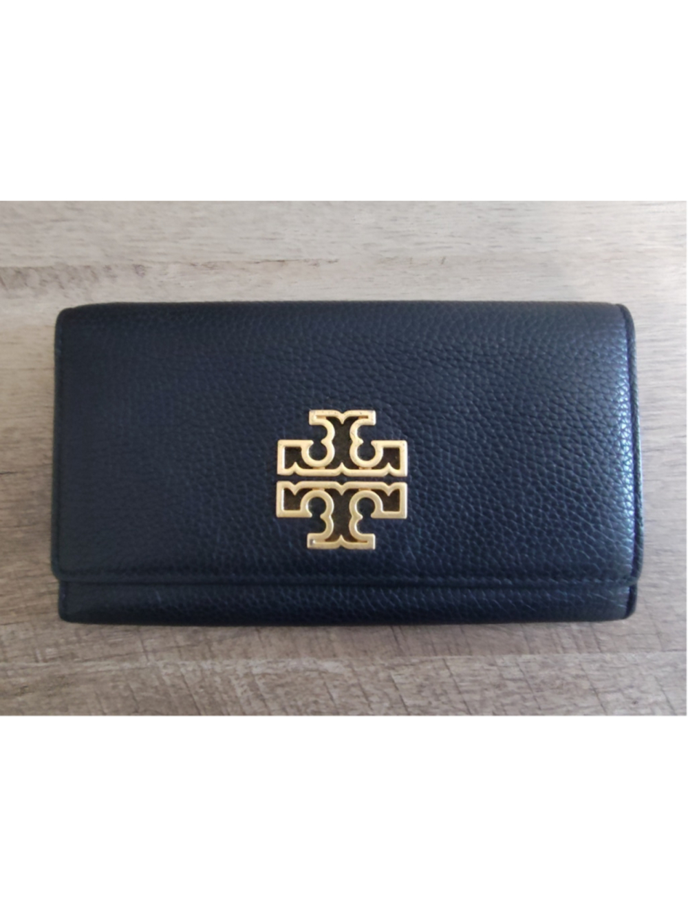 Women's Tory Burch Black Gold Leather Wallet